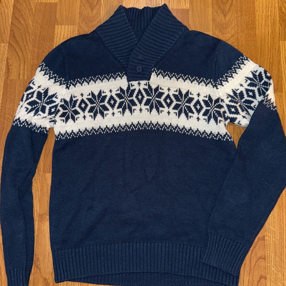 Men's H2H Fair Isle Shawl Collar Sweater